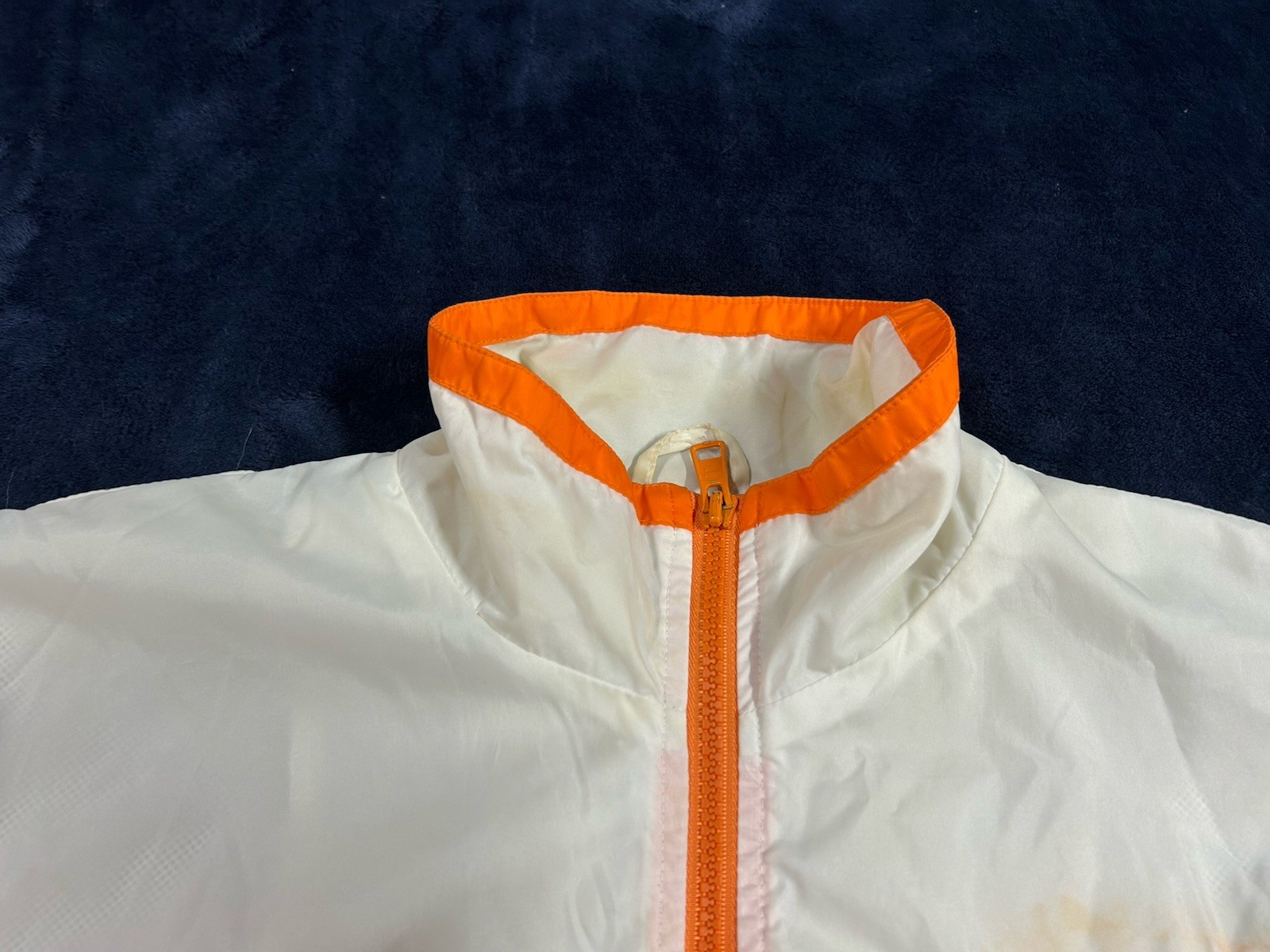 Giacca a vento tuta FILA arancione e bianca vintage anni 90 logo taglia small