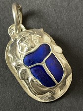 Handmade Egyptian Scarab Pendant – 800 Silver , Antique Style