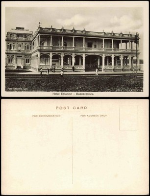 Postcard Buenaventura Kolumbien Hotel Estacion 1930  Colombia