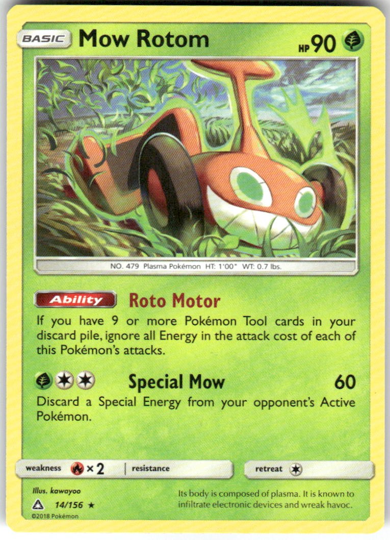 Mow Rotom 14/156 Rare Ultra Prism Pokemon Lightly Played