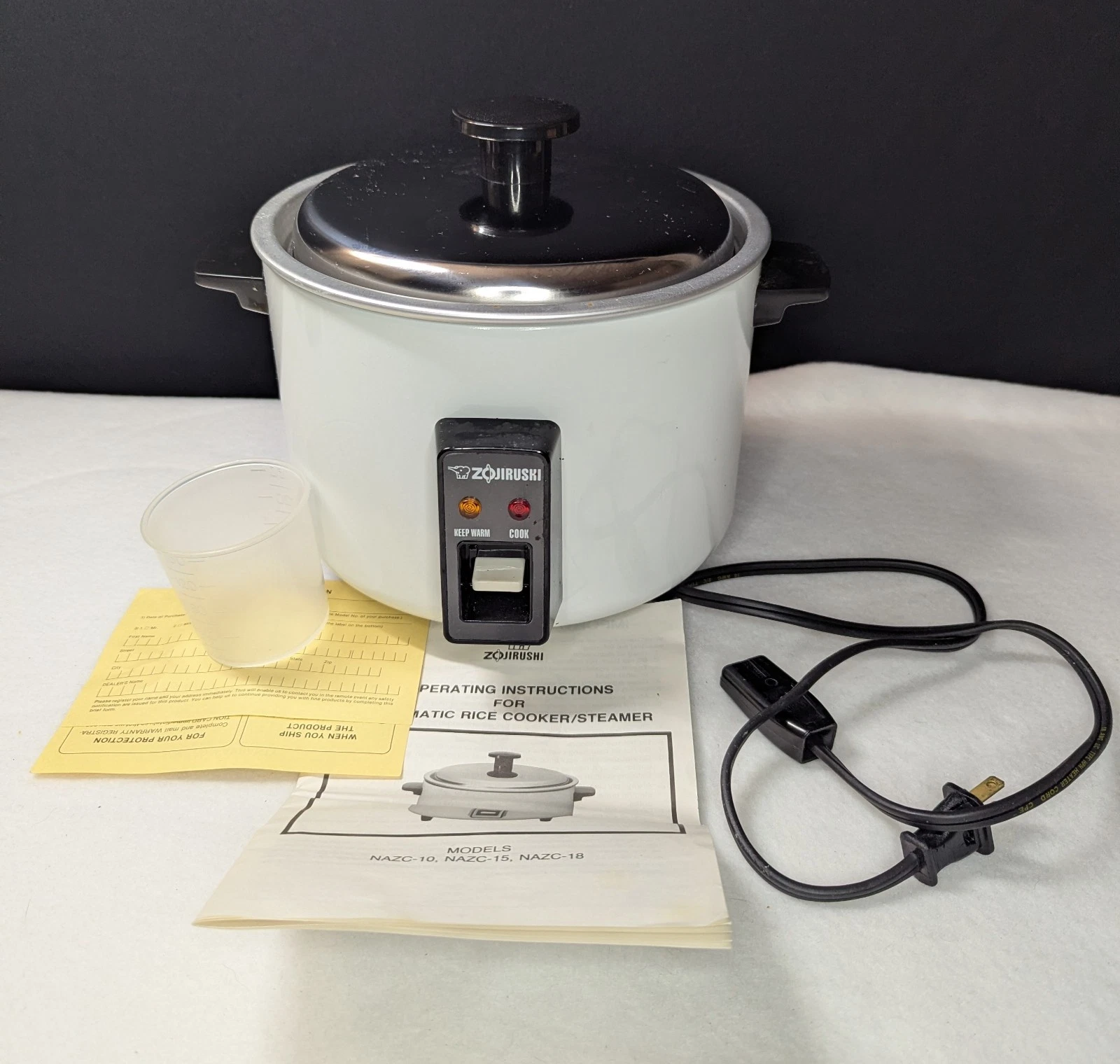 Rice Cooker Zojirushi NAZC-10 Steamer 5 Cup Tested