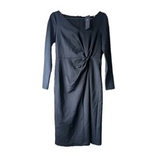 M&S Collection Knot Front Scuba Bodycon Dress UK 12 Black BNWT Evening Wear BH08