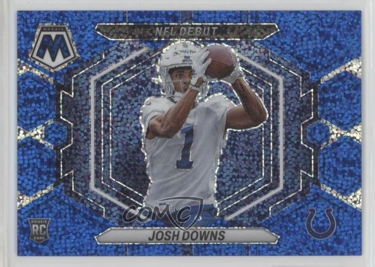 2023 Panini Mosaic NFL Debut Blue Sparkle Prizm /96 Josh Downs #ND-15 Rookie RC