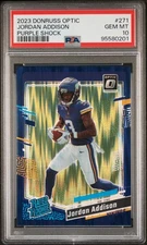 2023 PANINI DONRUSS OPTIC PURPLE SHOCK #271 JORDAN ADDISON ROOKIE RC PSA 10