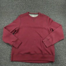 G.H. Bass  Co Sweatshirt Mens Large Red Fleece Crewneck Pullover Casual