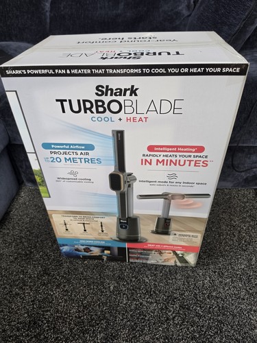 Shark TurboBlade Cool + Heat Bladeless Tower Fan Heater Black TH200UK