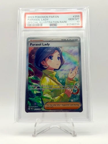 2023 POKEMON PARADOX RIFT SIR SUPPORTER PARASOL LADY 255/182 PSA 10