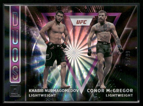 Khabib Nurmagomedov, Conor McGregor [Purple Laser] #8 2022 Panini Donruss UFC Duos card