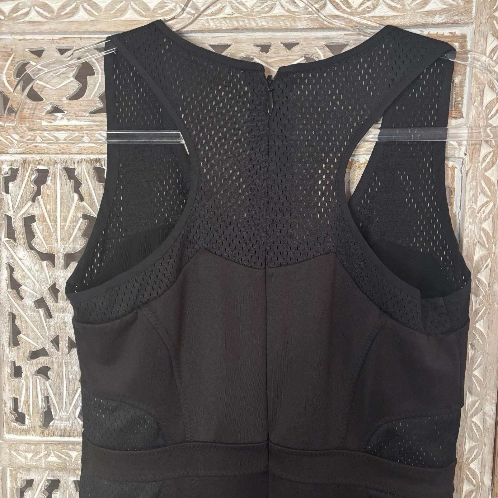 VETEMENTS Abito donna Nicole Miller nero rete ritagliato lunghezza ginocchio matita artelier taglia 6