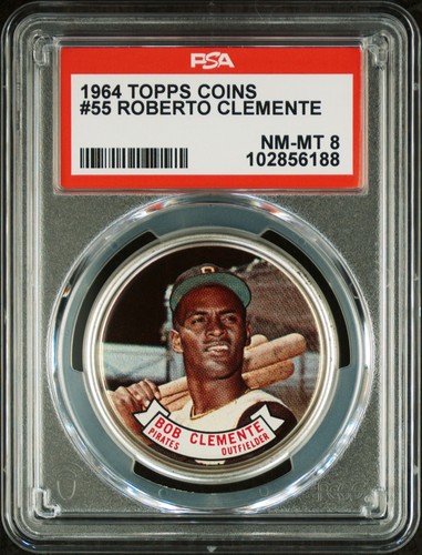 1964 Topps Coins #55 Roberto Clemente PSA 8