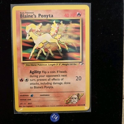 Blaine's Ponyta 063/132 Gym Heroes Regular Pokemon Card
