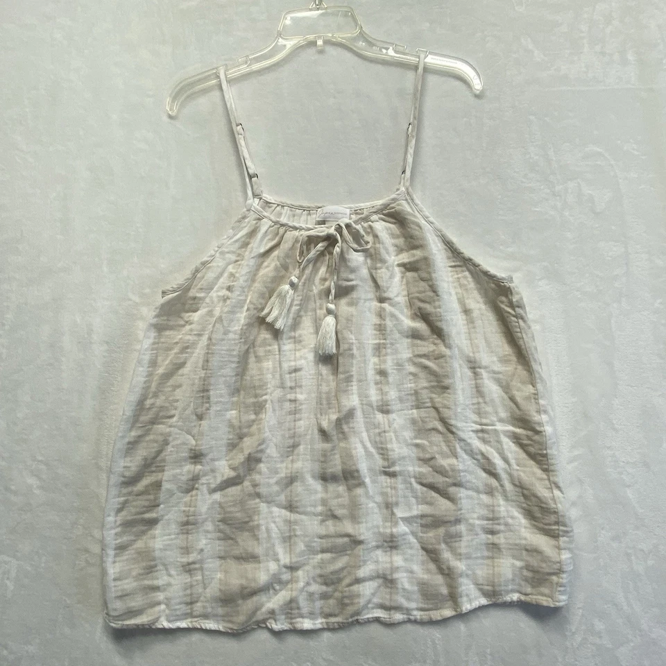 Japna Ropa de Dormir Mujer Nuevo con Etiquetas Tostado/Blanco Rayas XL 2 Piezas Pijama Algodón Bolsillos Foto 3 de 4