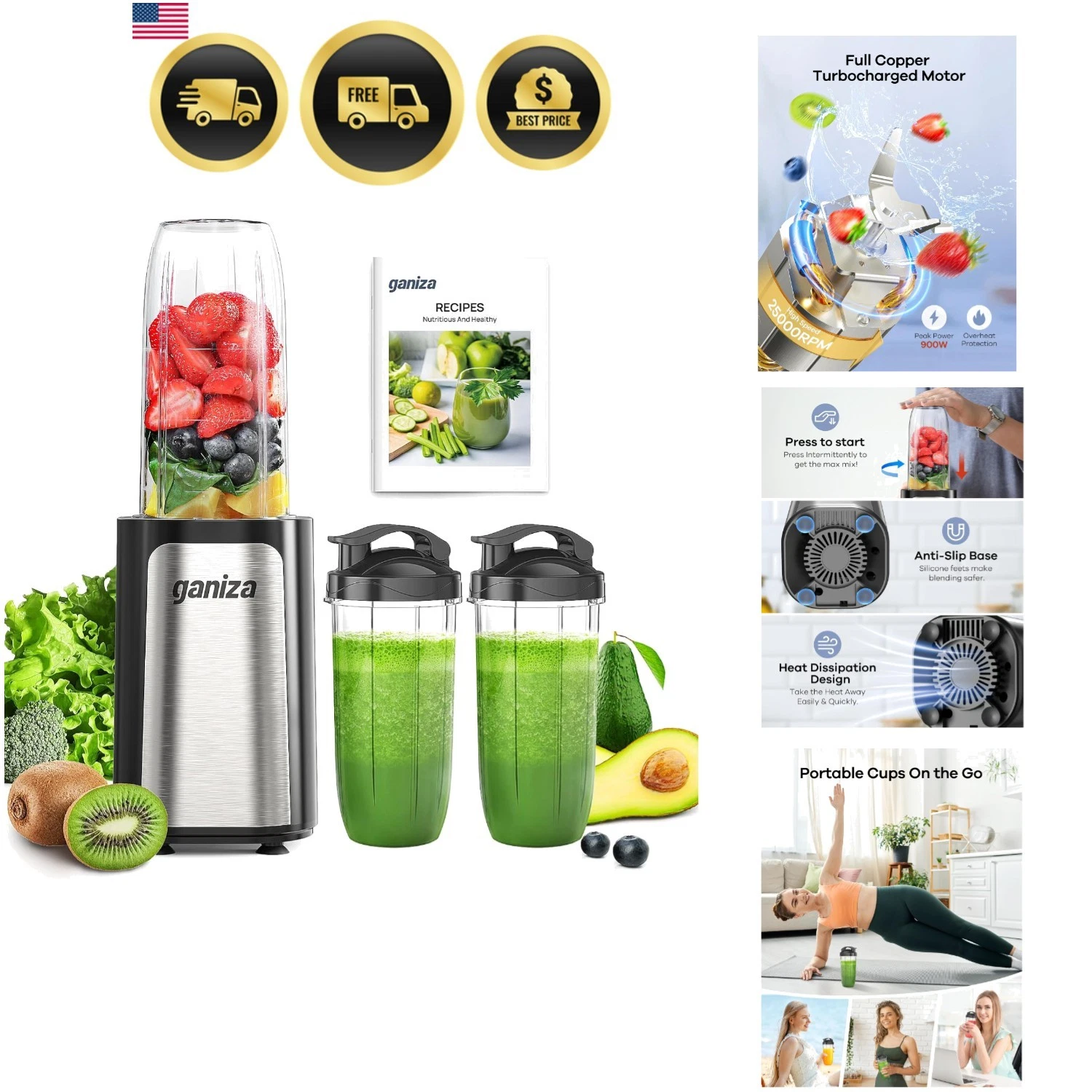 Blender for Smoothies, 14Pcs Personal Blender for Shake and Smoothies for Kit...
Opens in a new wind