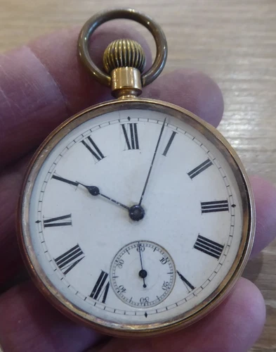 WALTHAM 14ct GOLD 2 PLATES 20 YEAR PLATE ANTIQUE GENTS  POCKET WATCH WORKING