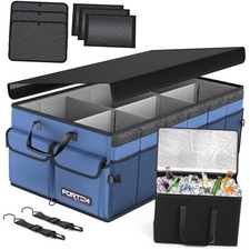Trunk Organizer with Cooler For SUV Car Trunk, XXL with Cooler Bag Blue