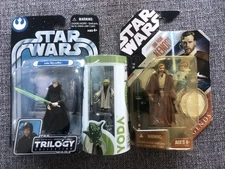 Star Wars misc lot of Obi Wan Kenobi, Luke Skywalker, and Yoda 3.75 imperfect