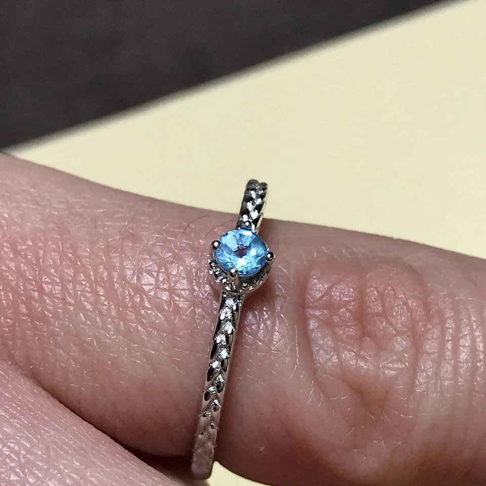 Anello argento 925 con Topazio azzurro - 925 silver ring with blue topaz - Immagine 2 di 3