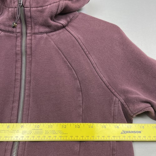 Lululemon Scuba Hoodie Woman’s Size 8 Burgundy Full Zip Jacket Thumb Holes Gym - Picture 3 of 7