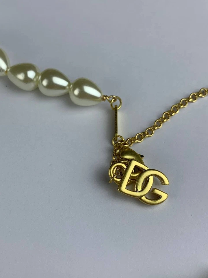 Collar de cadena Dolle Gabbana oro perla cuentas Foto 2 de 4
