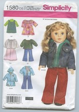 Simplicity UNCUT Pattern 1580 18in Doll Cloth...