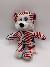 Patriotic American Teddy Bear Progressive Plush Red White  Blue Stuffed Animal