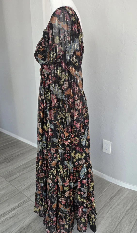 Maxi Vestido Angie Boho Festival Country Luz de Luna Prado Floral En Niveles Talla L Foto 3 de 4