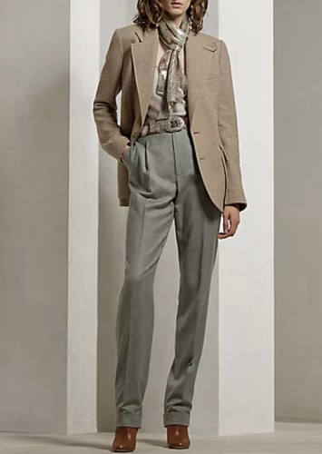NWT $2490 Ralph Lauren Collection Preston Herringbone Biege Tweed Jacket Sz 8 - Picture 2 of 22