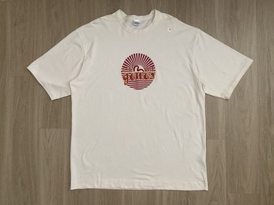 NWOT Evisu Genes Japan Heritage T-Shirt Men's 2XL Cream Off White Print Red FLAW