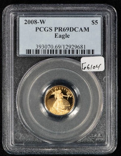 2008-W G$5 1/10 oz Gold American Eagle Proof - PCGS PR 69 DCAM - SKU-G6104