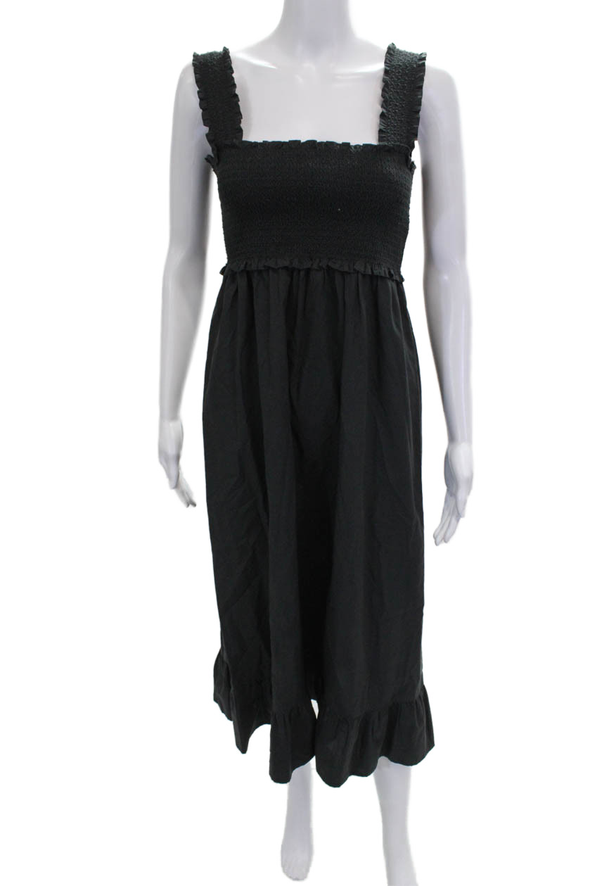 Rails Women Maxi Dress Black Organic Cotton Square Neck Sleeveless Size SFree Shipping in US $100+ Orders | $6.95 Orders Below