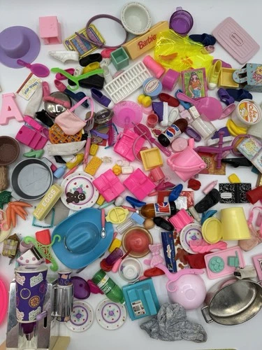 Vintage Barbie Lot Some Random Accessories Food Shoes READ DESCRIPTION