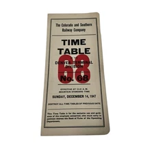 Colorado & Southern Railway Co Time Table No 68 Denver Terminal Division 1947