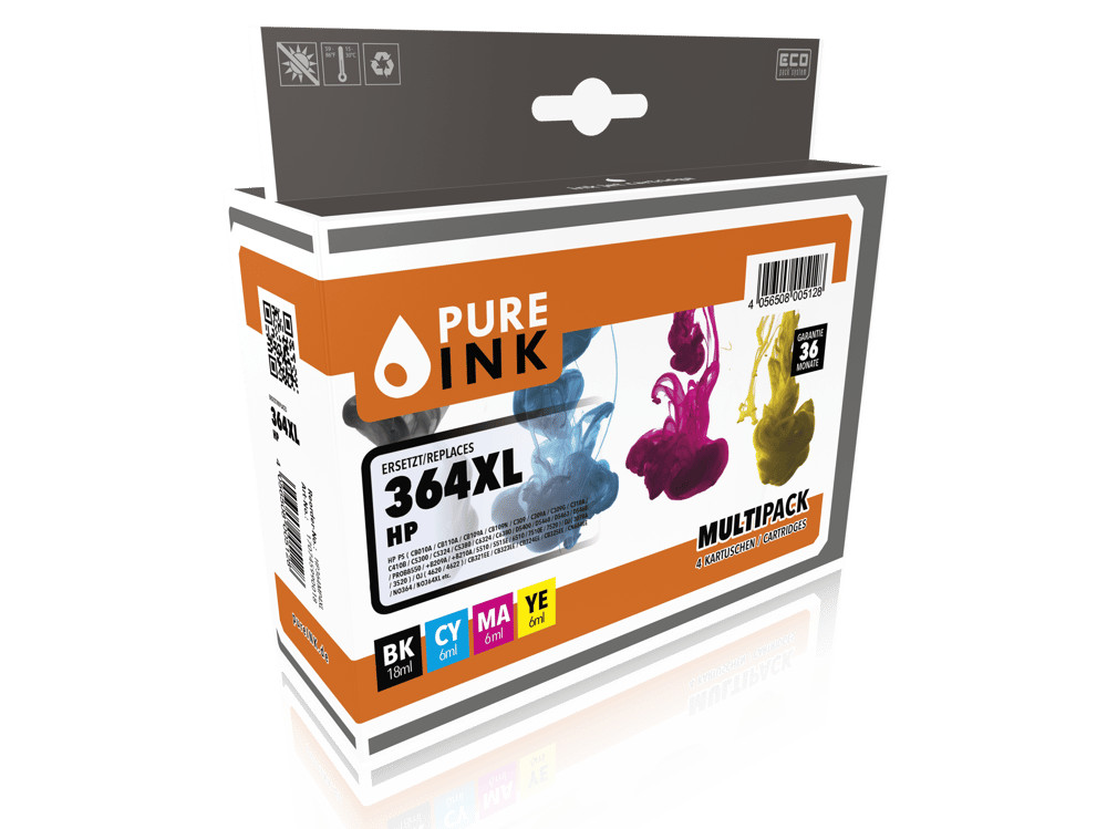 pureINK HP364MP4XL CMYK Druckerpatrone 1907216 2590₽