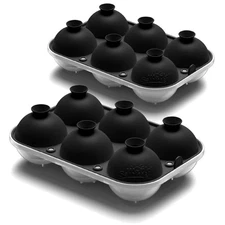 Gifting Delight: 12-Cube Black Ice Ball Maker for Cocktails and Whiskey Lovers
