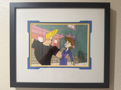 Johnny Bravo Animation Cel Cartoon Network Framed W COA