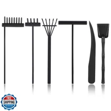 JJUNW Mini Zen Garden Kit, 6 Pcs Zen Garden Rake Tools Sand Casti