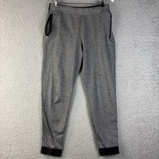Champion Duo Dry Pull On Elastic Waist Jogger Sweatpants Gray Sz M READ ZIPPER 