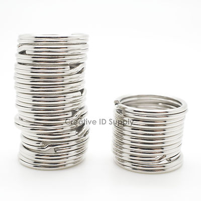 50pcs KEYCHAIN SPLIT KEY RING 3/4'' 20mm HEAVY DUTY KEY RING SILVER CLASP FINDING