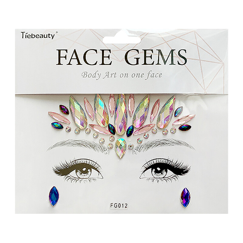 3D Diamond Face Jewels Glitter Tattoo Eyebrow Stickers Makeup
