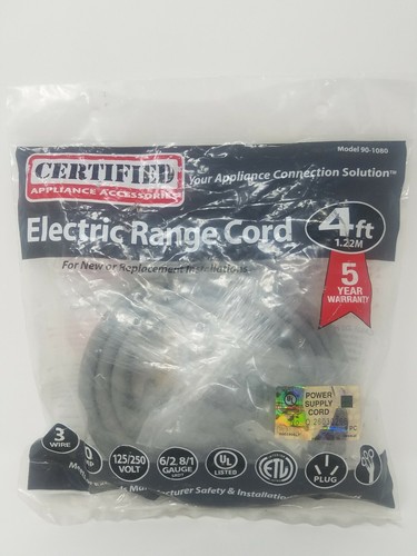 Cavo autonomia elettrico per elettrodomestici certificato 4 piedi 50 Amp 125/250 Volt