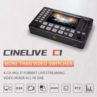 CineTreak CINELIVE C1 4-CH Video Switcher Multi Format Live Streaming Recording