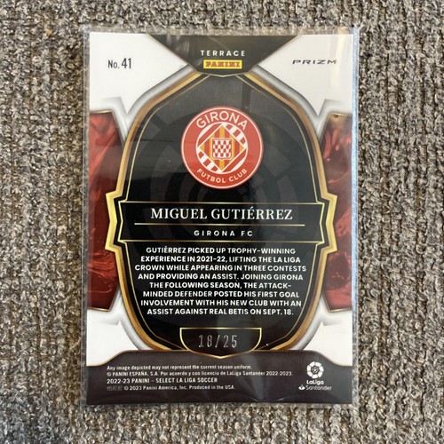 2022-23 Select La Liga Zebra Prizm #41 Terrace Miguel Gutierrez /25 - Picture 2 of 2