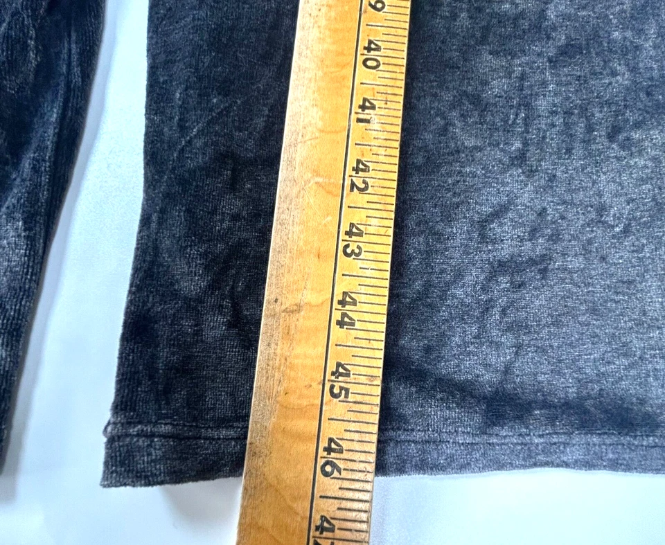 Peach Love Womens Gray Velvet Lagenlook Wide Leg Jumpsuit Bib Overall Size Small - Image 4 of 4