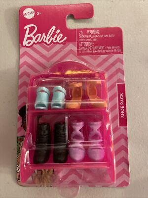 Barbie Fashion Shoes Pack Doll Accessories with Pink Shelf NEW