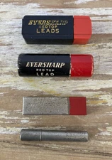 Vintage Eversharp Red Top mechanical pencil leads plastic cardboard tubes 1960's