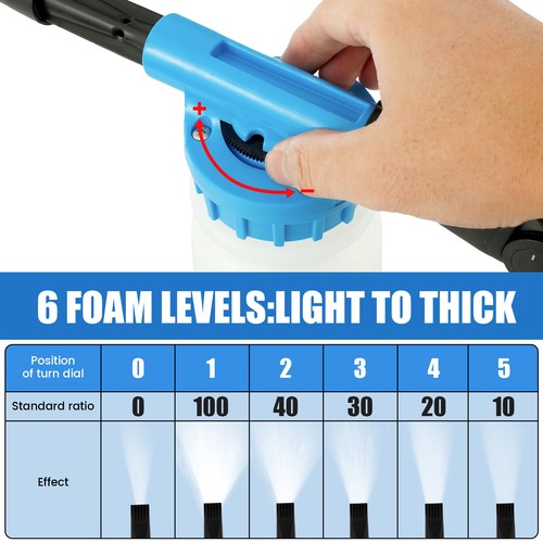 Snow Foam Sprayer 1000ml Car Wash Spray Lance 360° Adjustable Nozzle Car teSdl