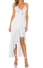 Shona Joy Luxe Ruffle Trim Wrap Gown SZ 6  295 Ivory