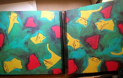 1980s Photo Album Scrapbook Spiral Bound w/Black Pages + 1 pkg VTG photo corners