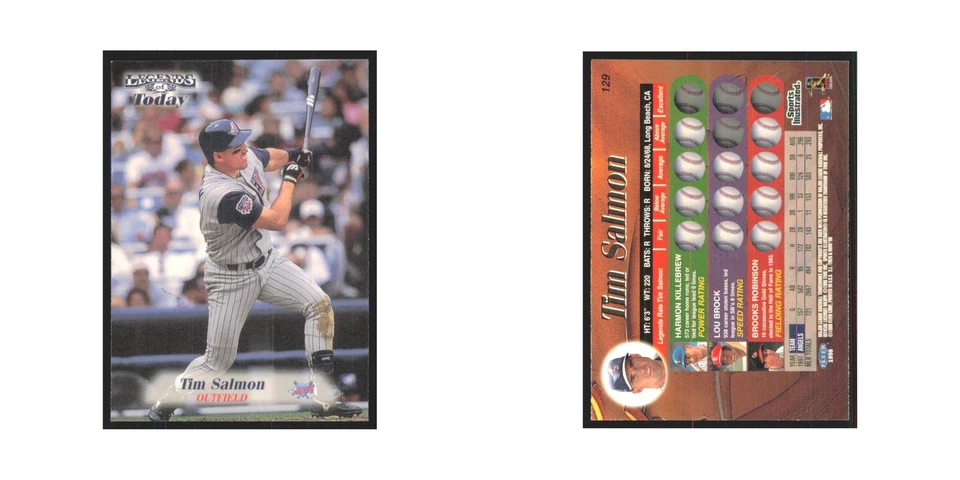 1998 Fleer Legends Of Today Tim Salmon Angels #129 - Image 3 of 3