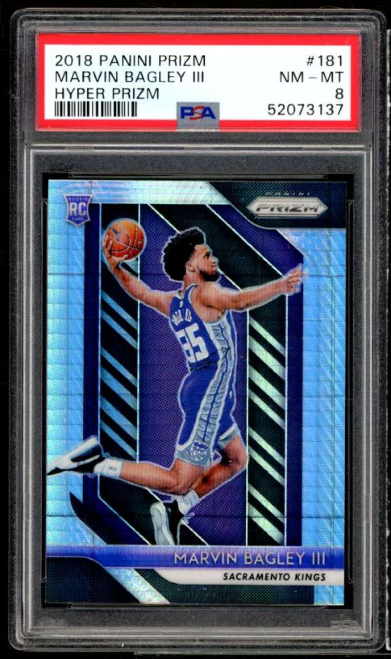 Marvin Bagley III Rookie Card 2018-19 Panini Prizm Hyper Prizm #181 PSA 8